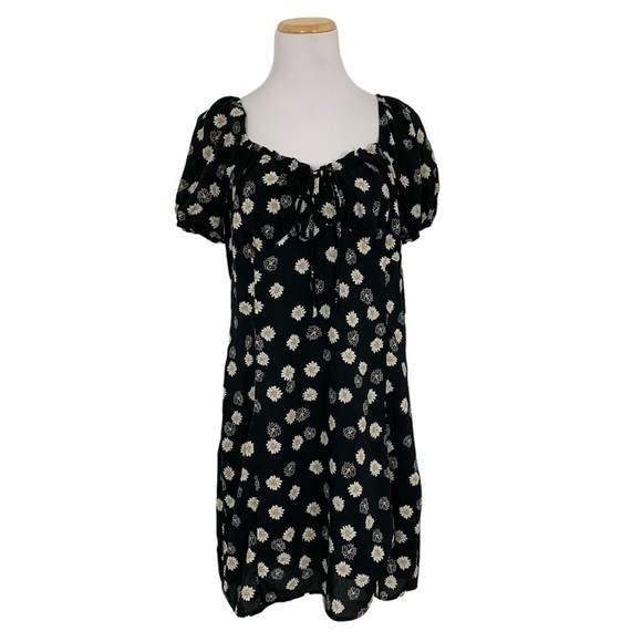 BP Floral Ditsy Tie Front Mini Sundress Dress Daisy Retro XL Sun Dress - Picture 3 of 14